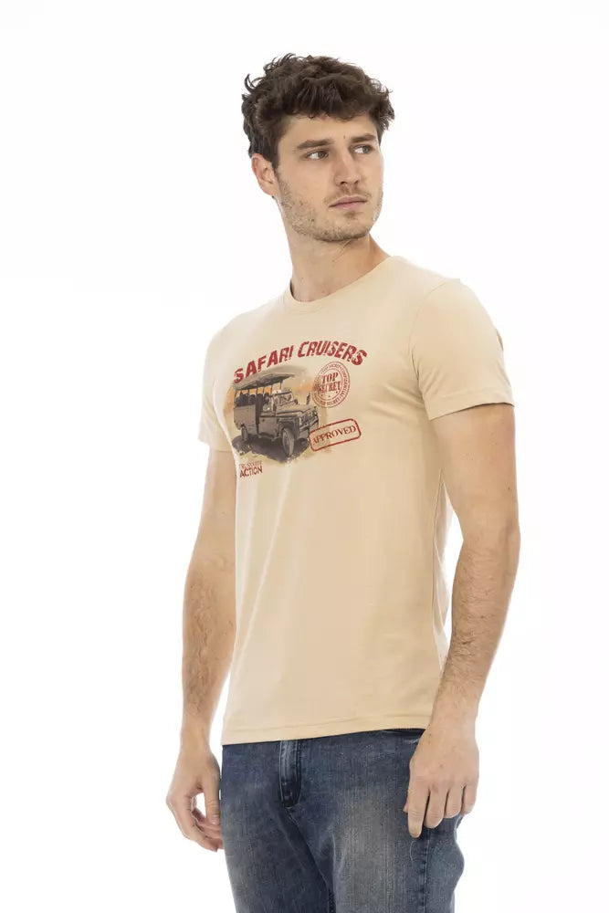 T-shirt da uomo in cotone beige
