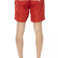 Red Polyester Men's Swim Short