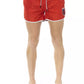 Red Polyester Men Swim Shorts