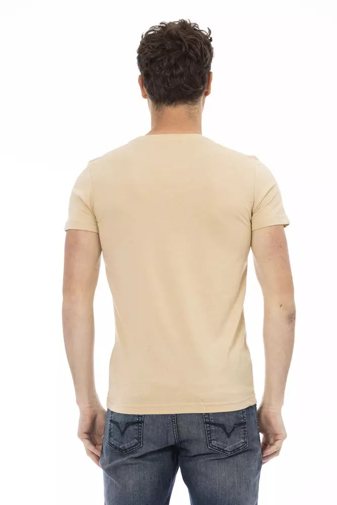 T-shirt da uomo in cotone beige