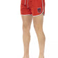 Red Polyester Men Swim Shorts