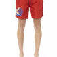 Red Polyester Men's Swim Short