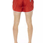 Red Polyester Men Swim Shorts