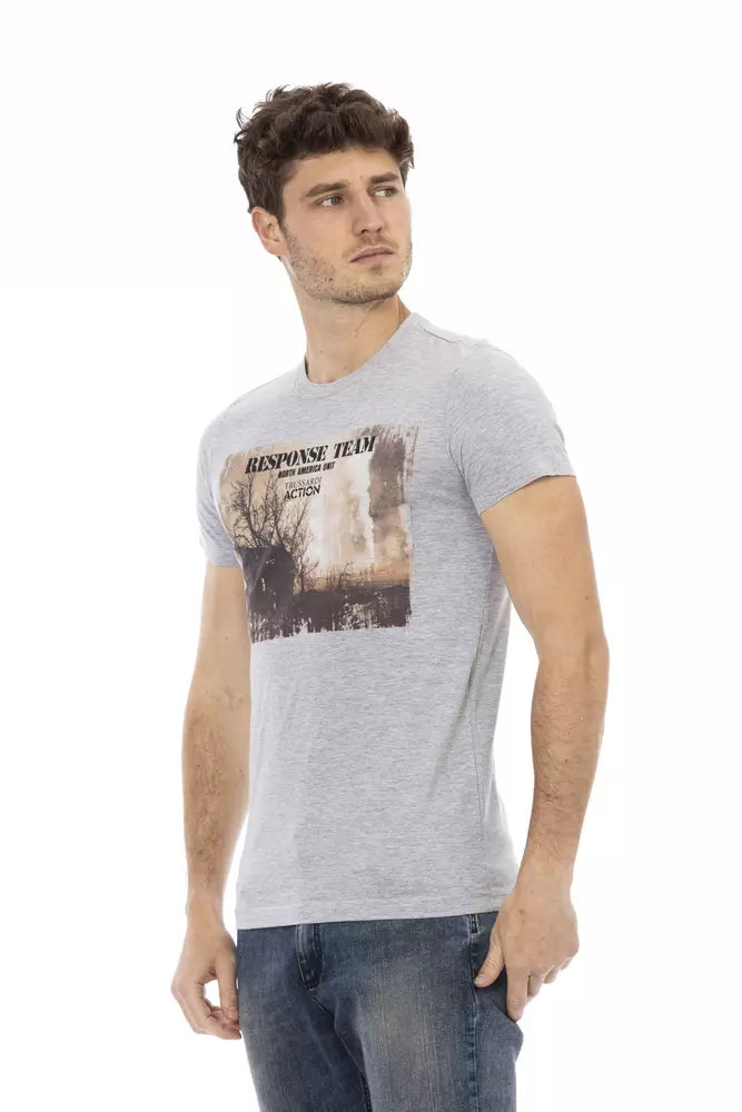 T-shirt da uomo in cotone grigio