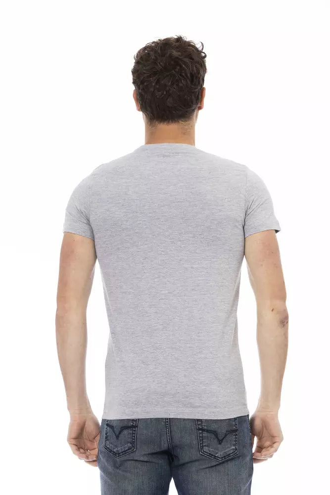 T-shirt da uomo in cotone grigio