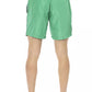 Green Polyester Men Swim Shorts