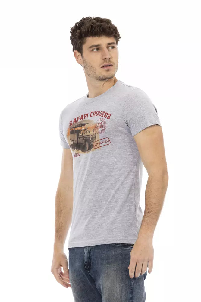 T-shirt da uomo in cotone grigio