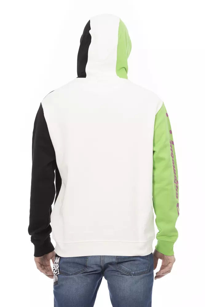 Weißer Herren-Kapuzenpullover aus Baumwolle