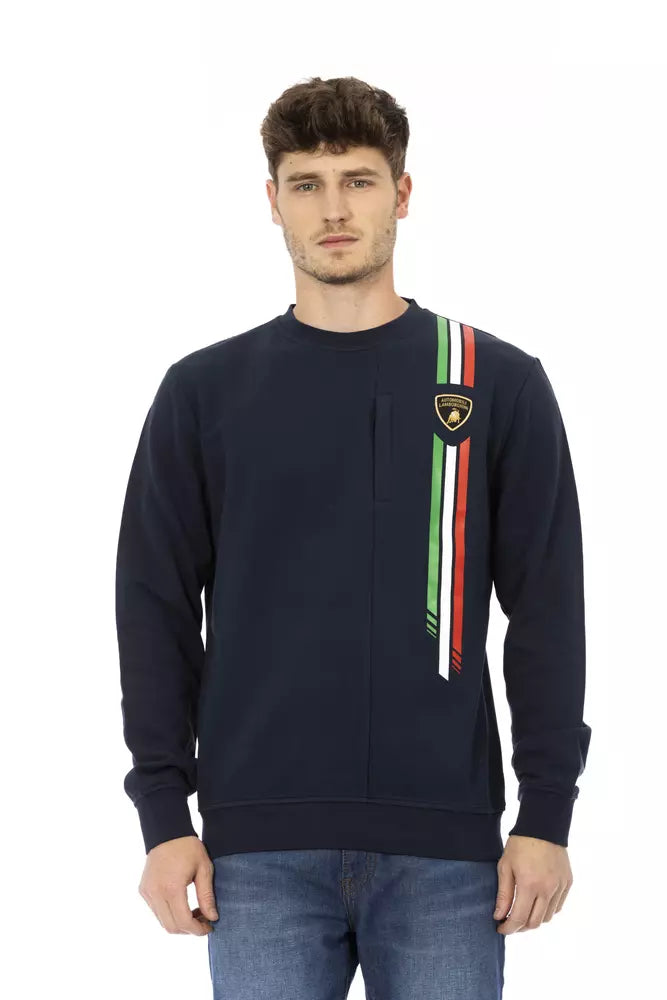 Blauer Herrenpullover aus Baumwolle