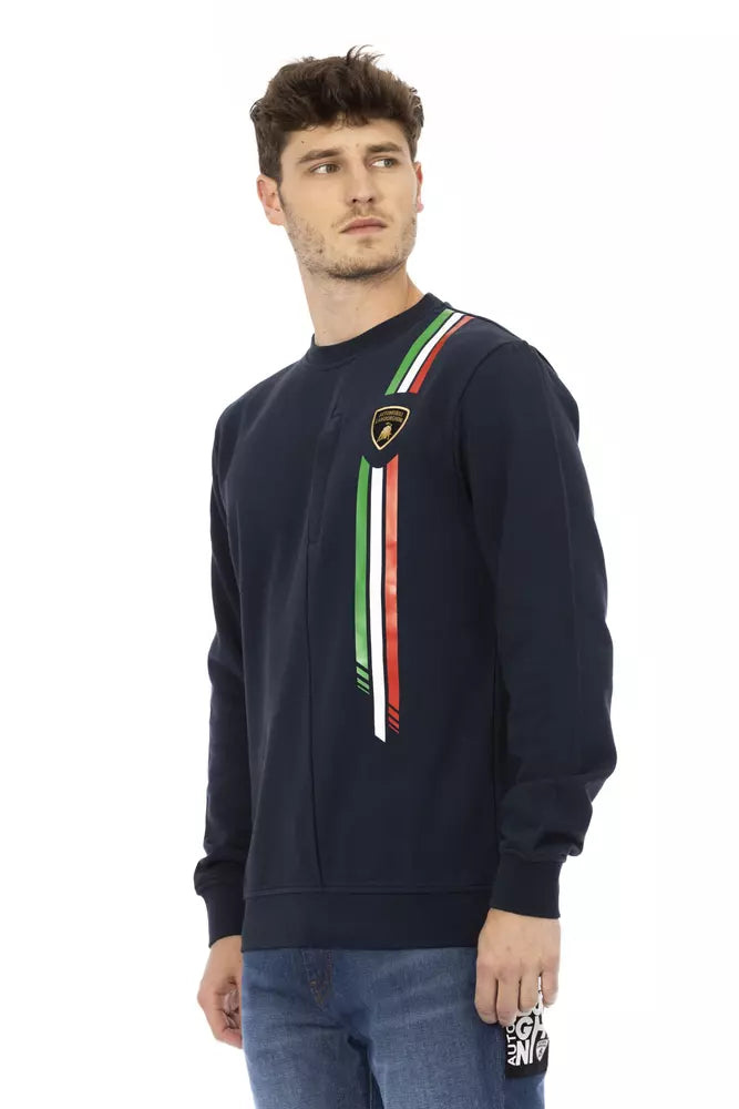 Blauer Herrenpullover aus Baumwolle