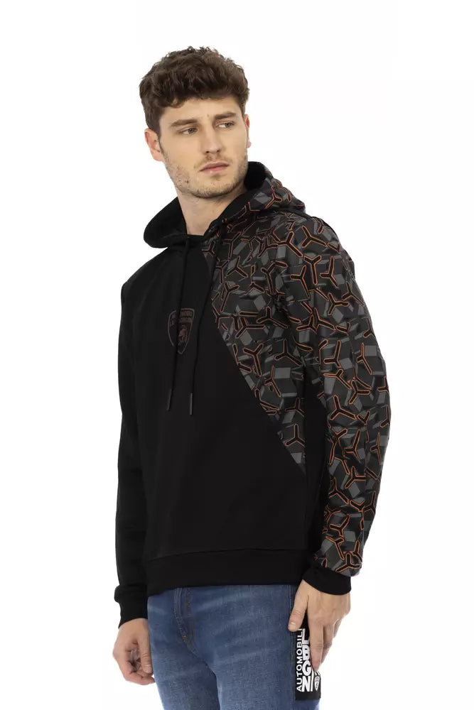 Schwarzer Herren-Hoodie aus Baumwolle