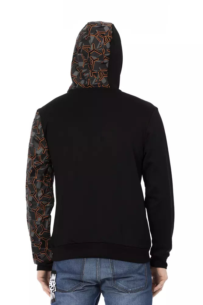 Schwarzer Herren-Hoodie aus Baumwolle