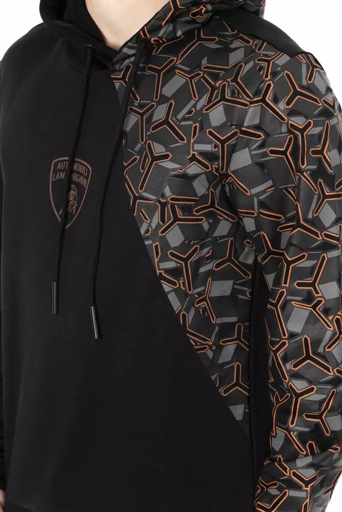 Schwarzer Herren-Hoodie aus Baumwolle