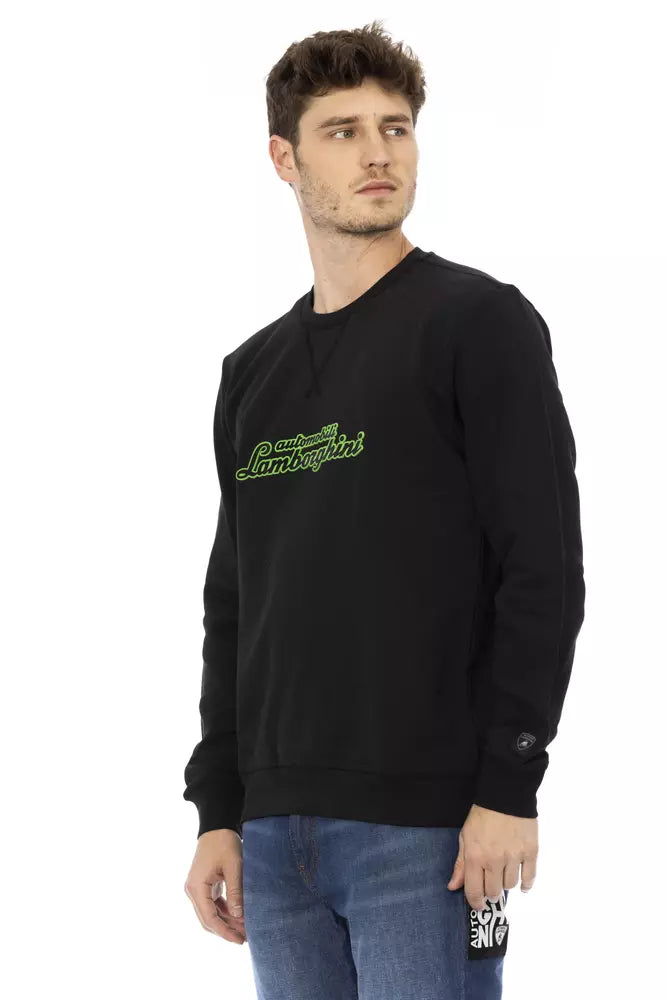 Schwarzer Herrenpullover aus Baumwolle