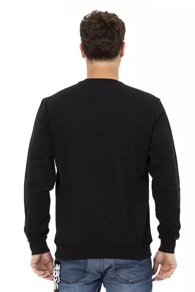 Schwarzer Herrenpullover aus Baumwolle