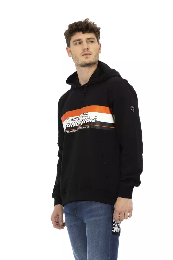 Schwarzes Herren-Sweatshirt aus Baumwolle