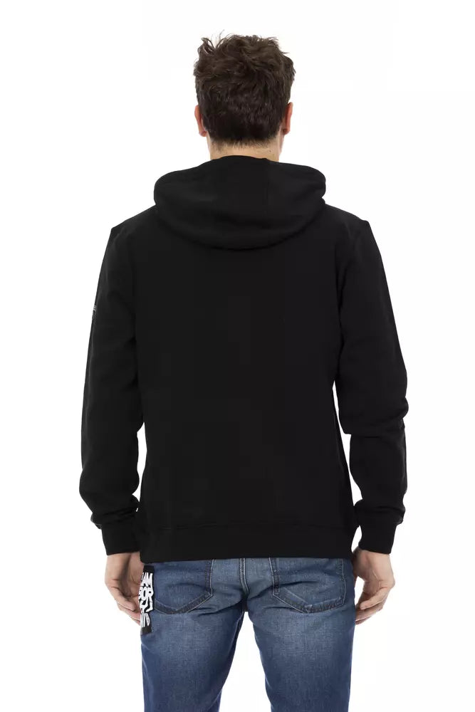 Schwarzes Herren-Sweatshirt aus Baumwolle