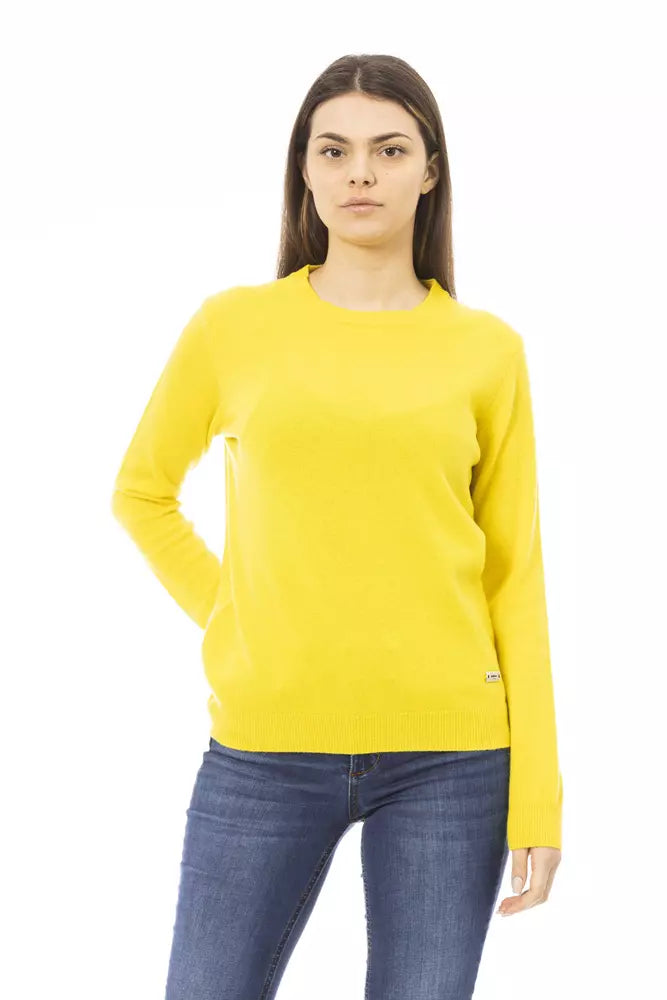 Maglione da donna in lana gialla