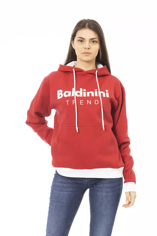 Roter Baumwollpullover für Damen