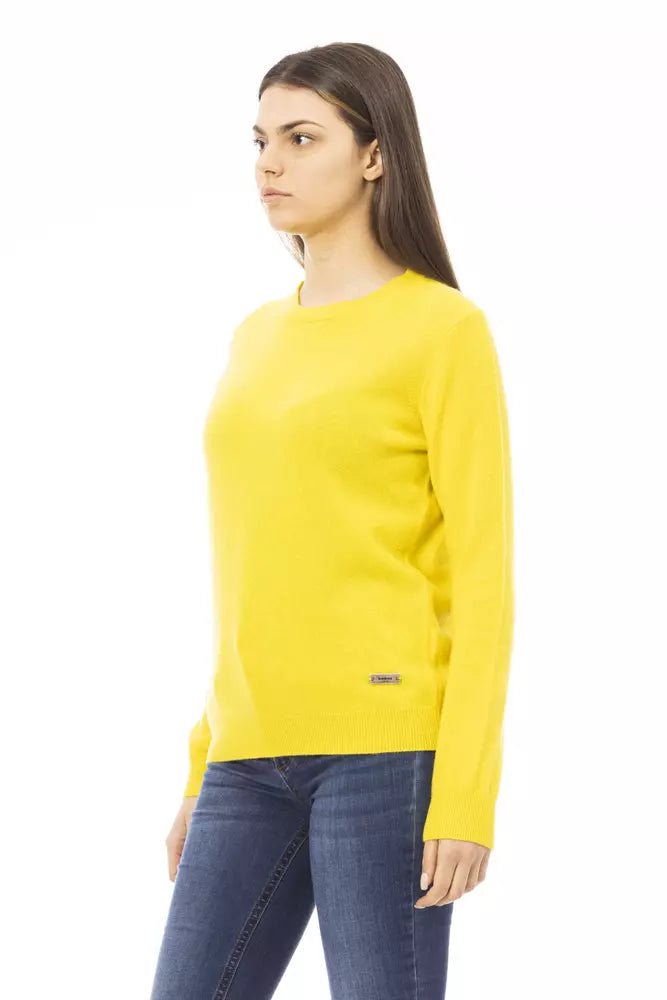 Maglione da donna in lana gialla
