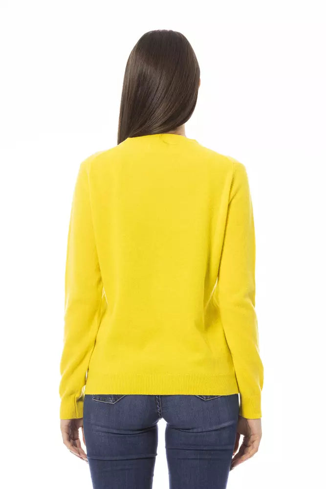 Maglione da donna in lana gialla