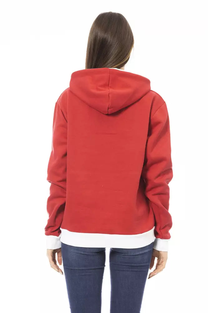 Roter Baumwollpullover für Damen