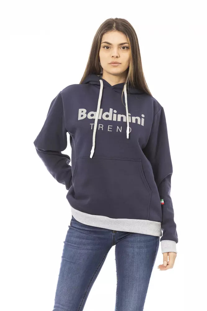 Blauer Baumwollpullover für Damen