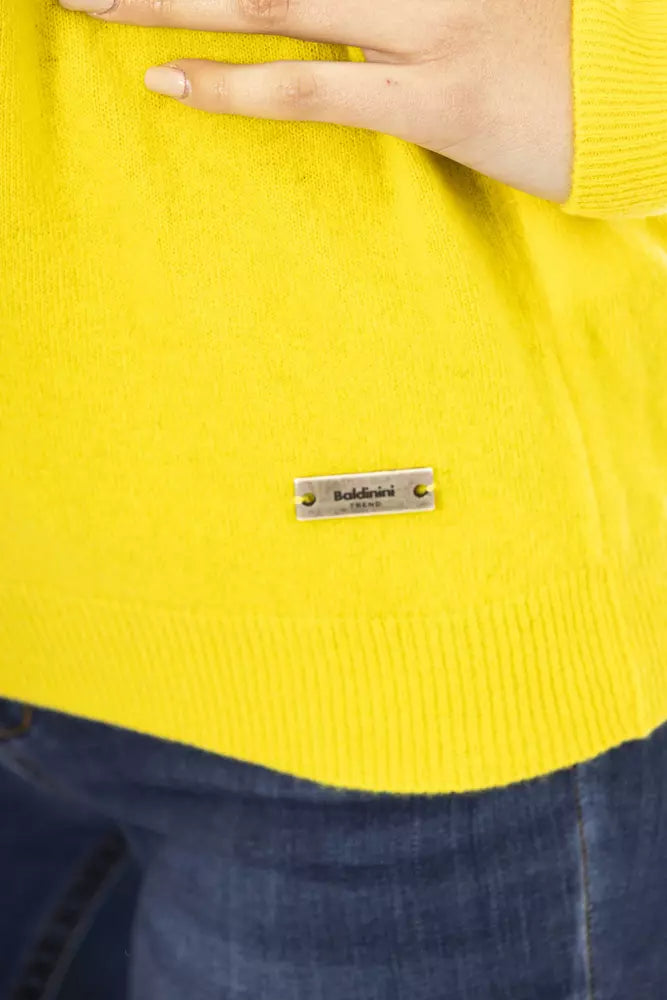 Maglione da donna in lana gialla