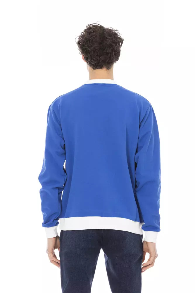 Blauer Herrenpullover aus Baumwolle