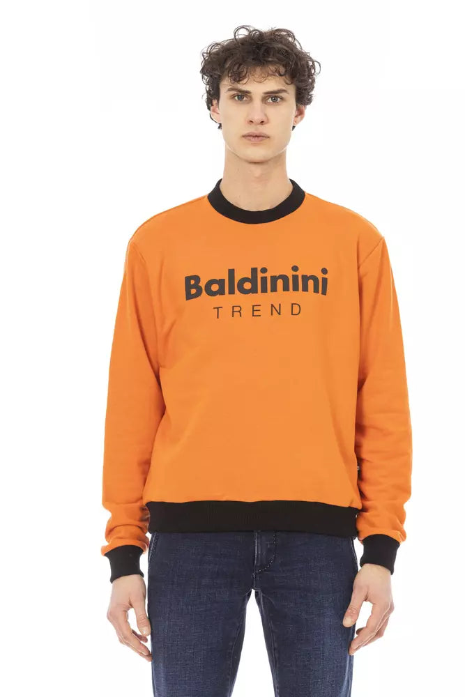 Oranger Herrenpullover aus Baumwolle