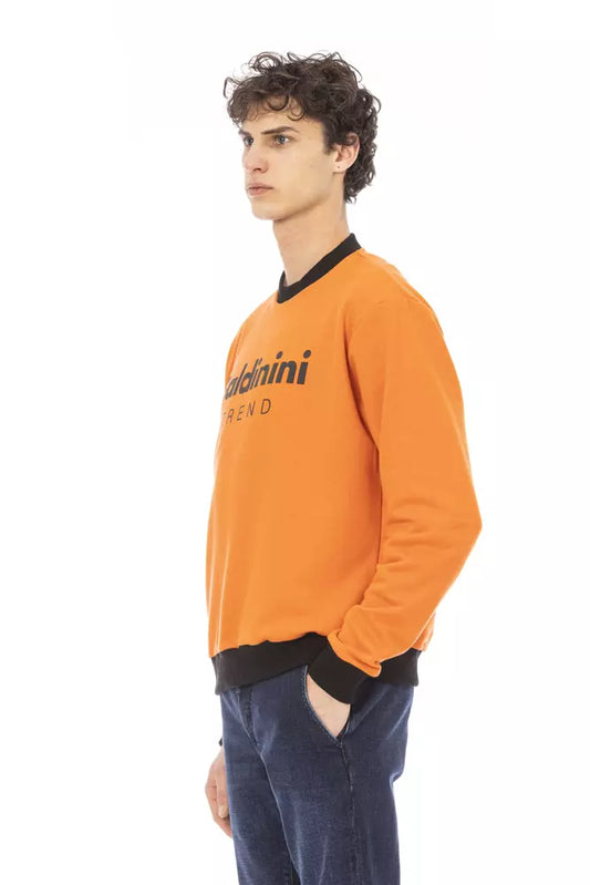 Oranger Herrenpullover aus Baumwolle