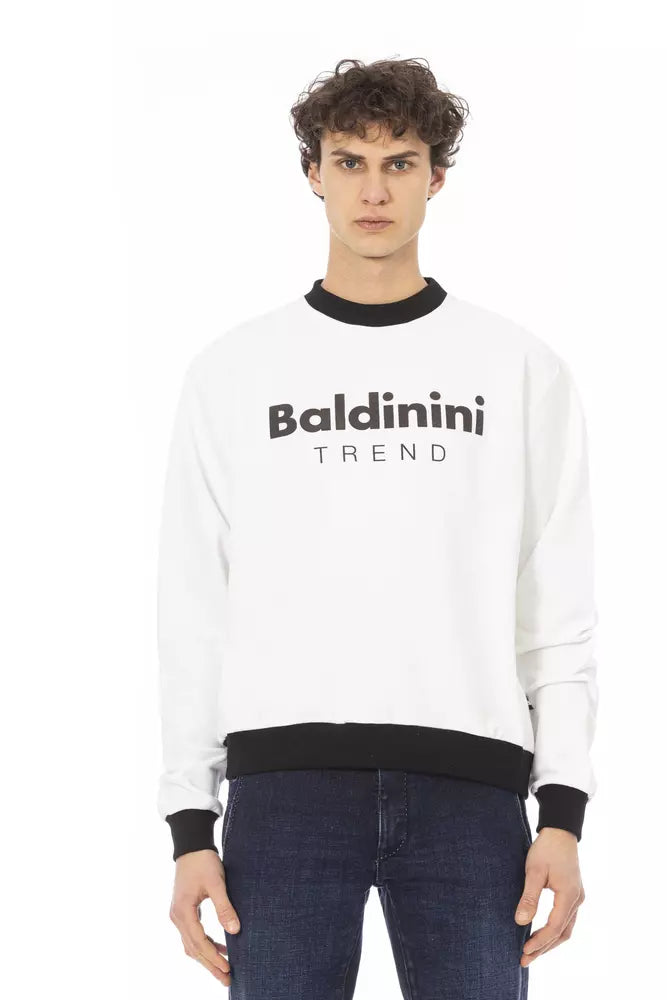 Weißer Baumwollpullover für Herren