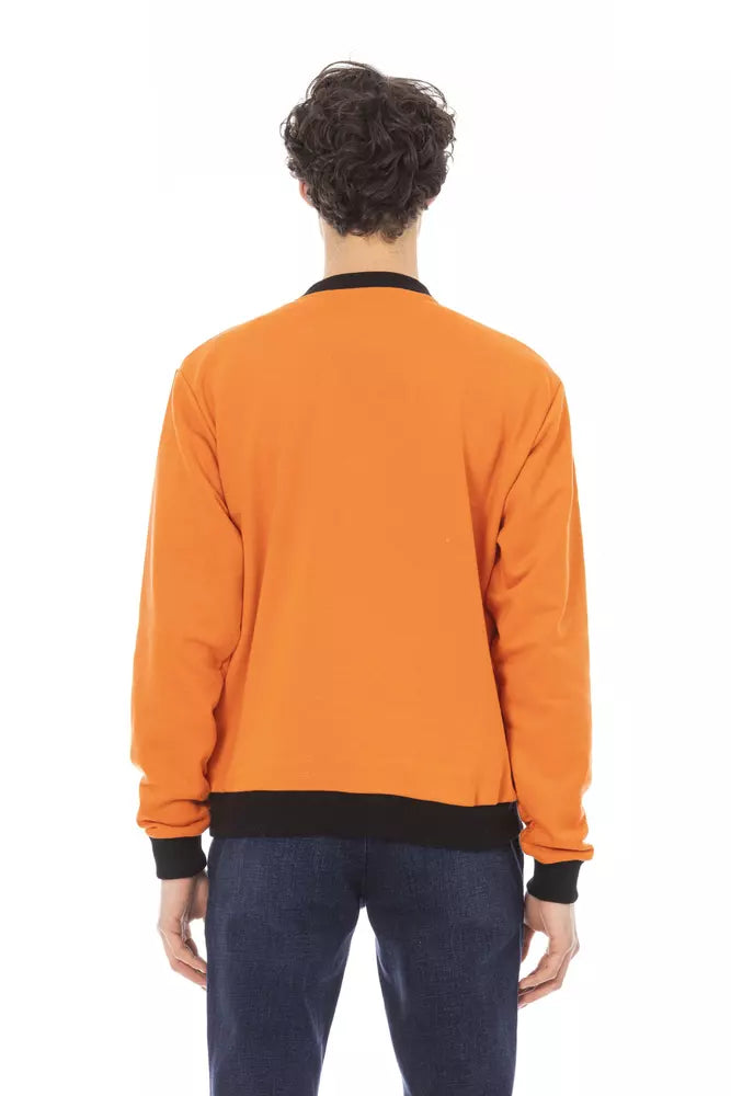 Oranger Herrenpullover aus Baumwolle