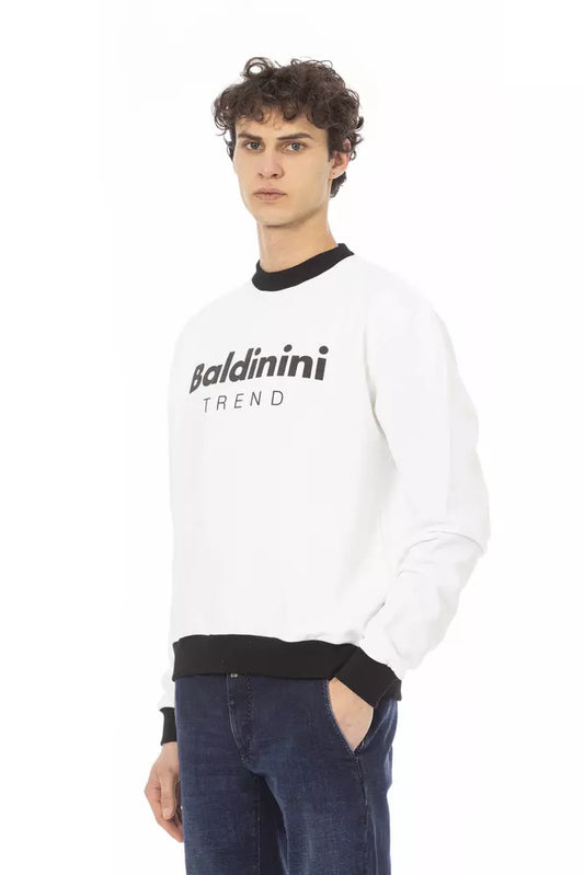 Weißer Baumwollpullover für Herren