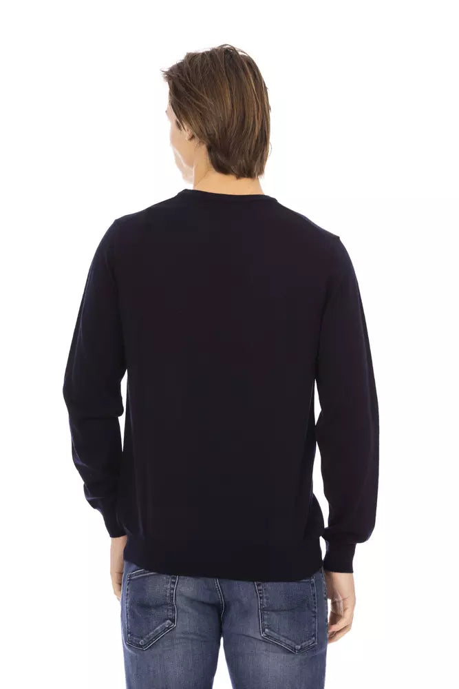 Maglione da uomo in tessuto blu