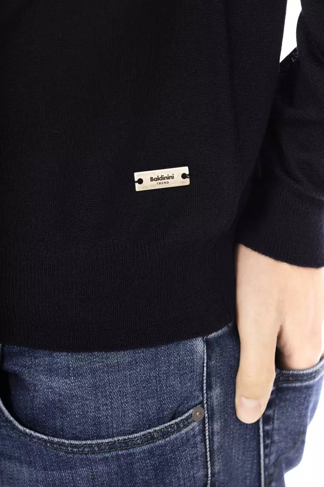Blauer Stoff Herrenpullover
