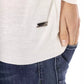 Weißer Stoff Herrenpullover