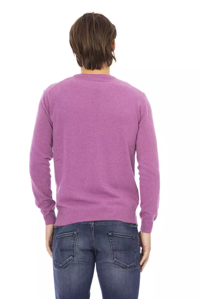Lila Wollpullover für Herren