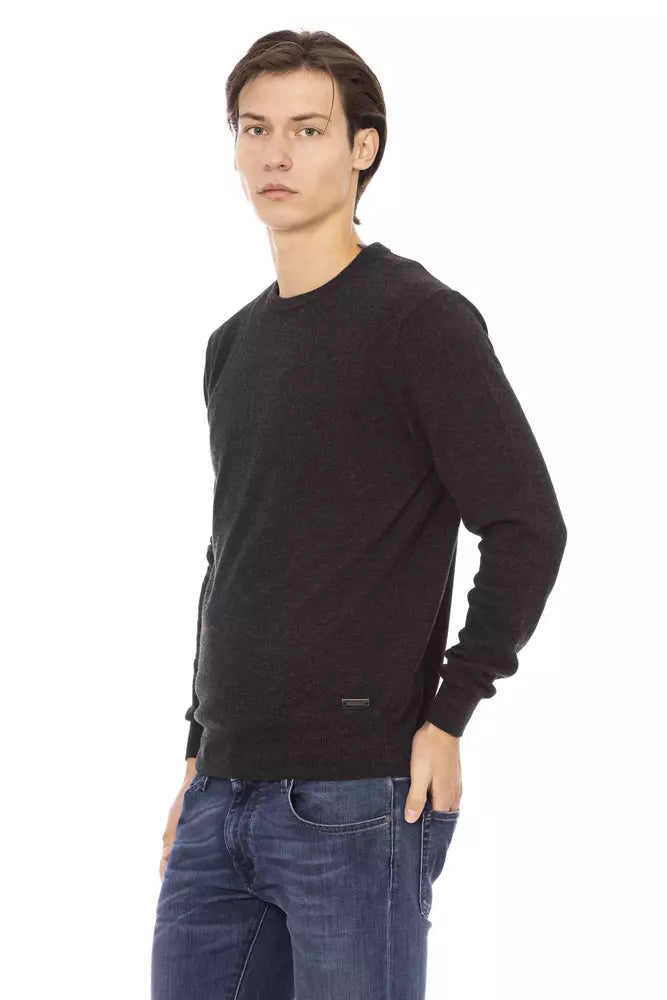 Schwarzer Wollpullover für Herren