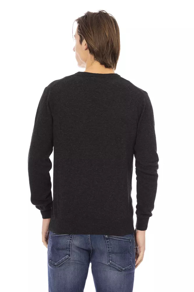Schwarzer Wollpullover für Herren
