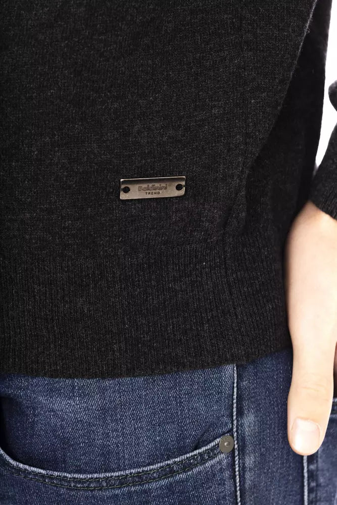 Schwarzer Wollpullover für Herren