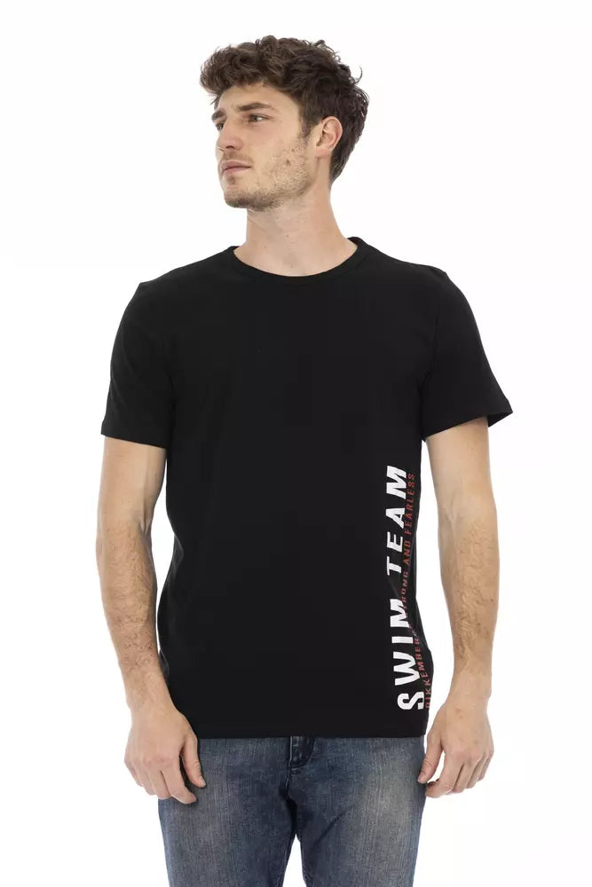 Schwarzes Herren-T-Shirt aus Baumwolle