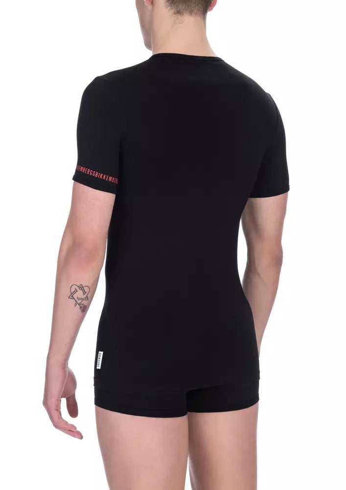 T-shirt da uomo in cotone nero