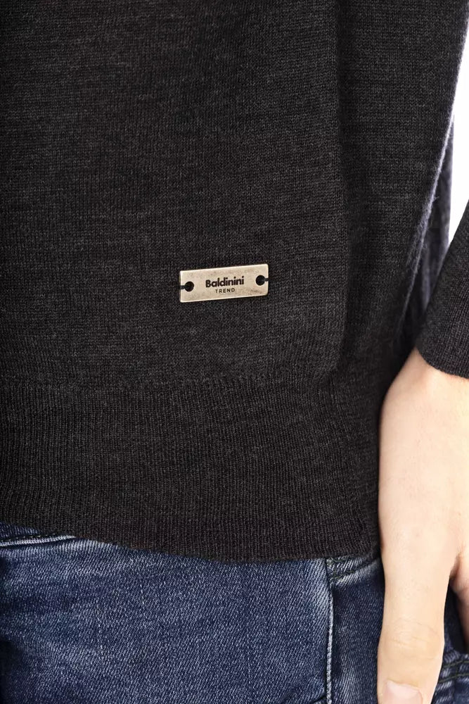 Grauer Stoff Herrenpullover