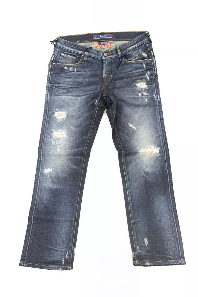 Blaue Baumwolljeans für Damen