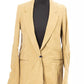 Beige Cotton Women Blazer