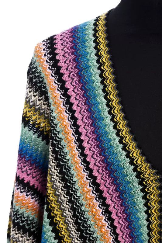 Poncho multicolore in lana da donna