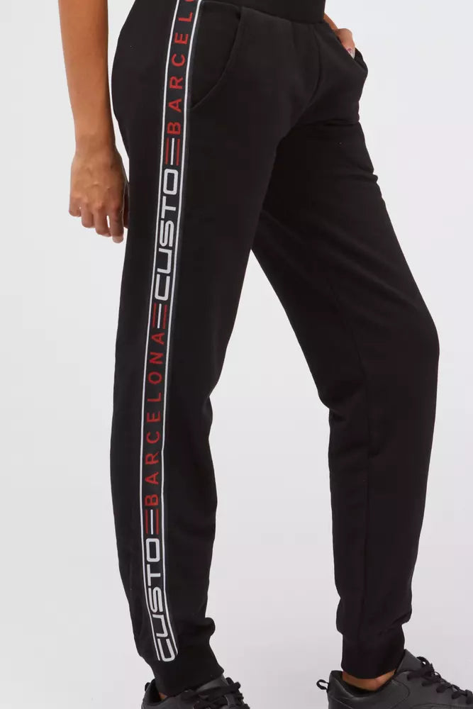 Schwarze Damen-Jogginghose aus Baumwolle