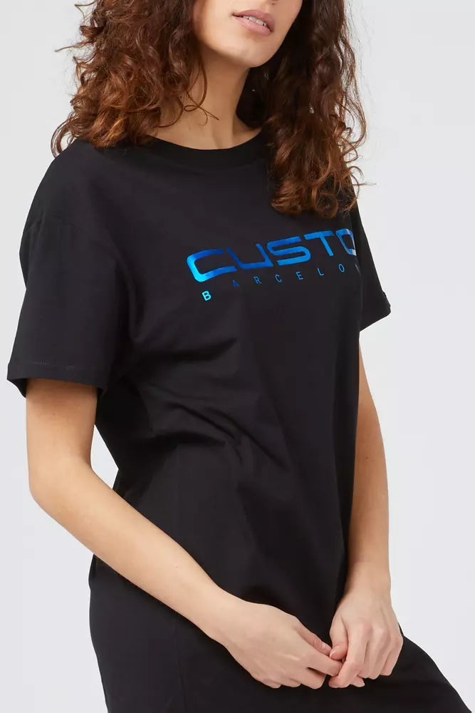 Blaues Damen-T-Shirt aus Baumwolle