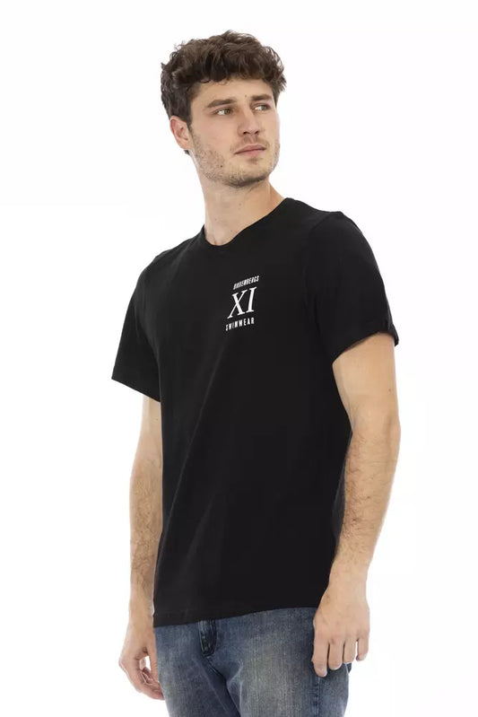 Schwarzes Herren-T-Shirt aus Baumwolle